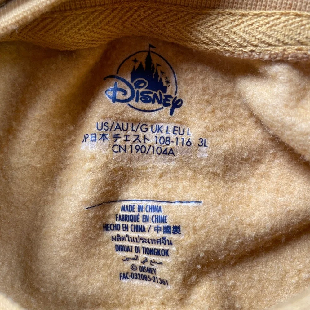 Disney World 50th Anniversary Hoodie Mens Large Mustard Yellow Mickey Mouse 50
